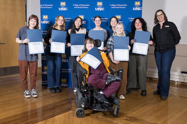 Dr. Sarah Cornish 8 students who were recognized at the HSS honors Convocation