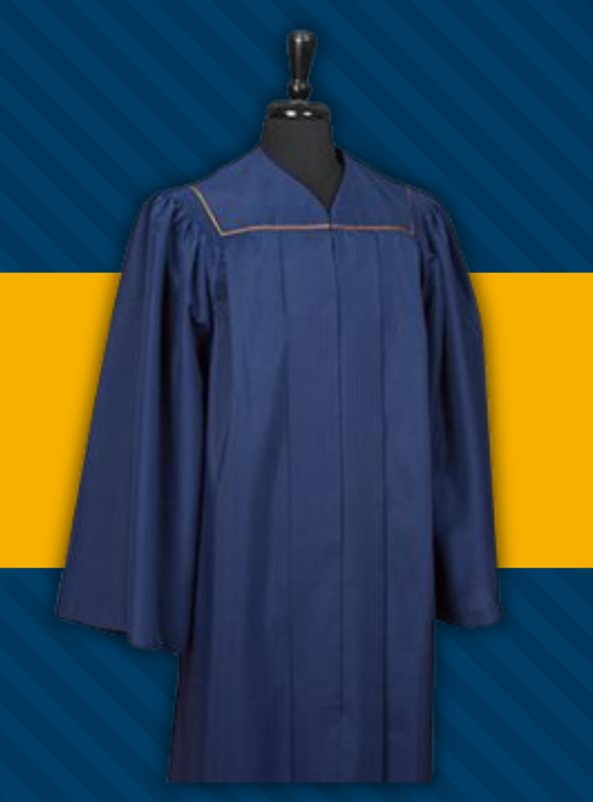 Bachelor Regalia hanging on a hook.