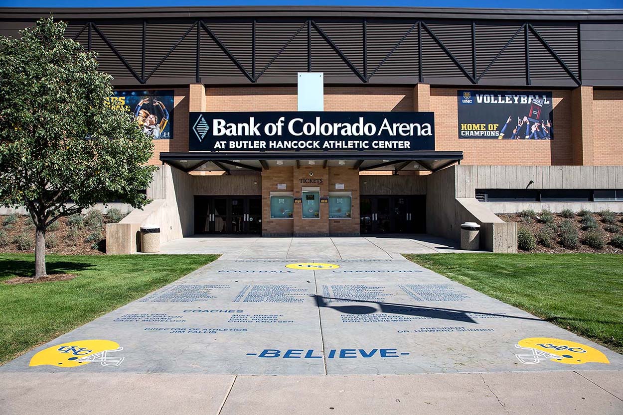 Entrance of the Bank of Colorado Arena.