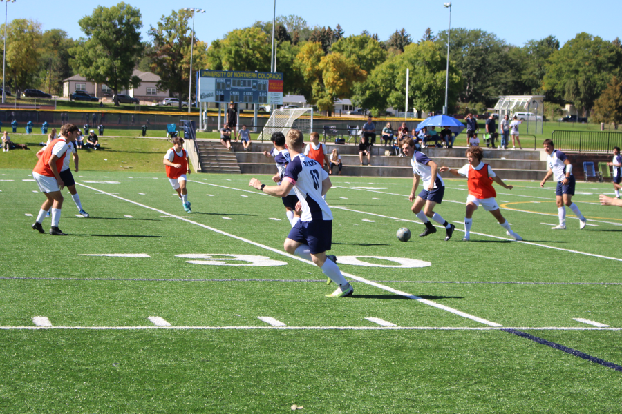 soccer club playing in a game