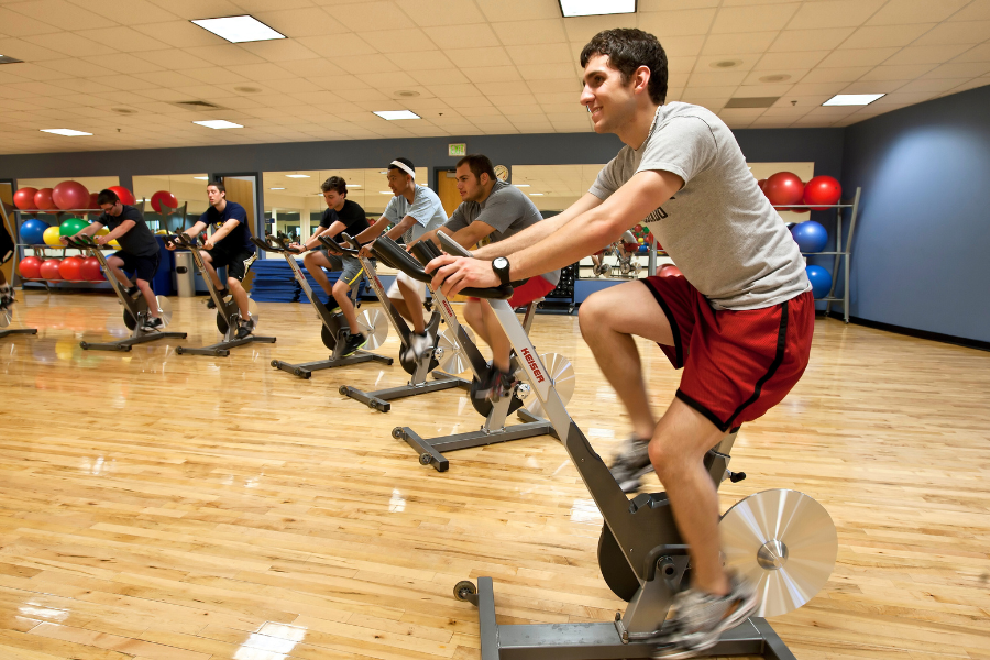 group of people on cycle bikes