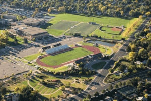athletic fields from aerial view