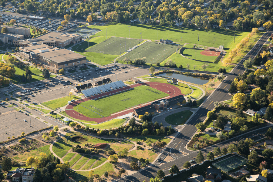athletic fields from aerial view