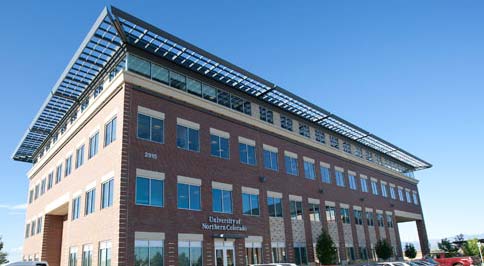 Exterior of UNC's center at Centerra in Loveland.