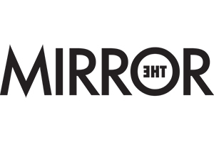 The Mirror in Black letters with a white background