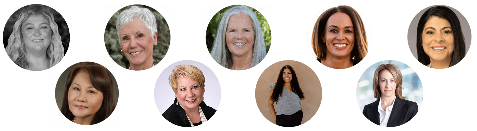 Top row: Miranda Martino, Ph.D. '22, Paula Edwards, '73, Terri Pappas, '82, Erin Brady, '01, Deana Lemos-Garcia, '05, M.A. '18. Bottom row: Keiko Krahnke, Mary Ann Littler, '80, Teresa Castro, '21, Kelly Kozeliski, '00