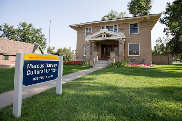 Outside in front of the Marcus Garvey Cultural Center