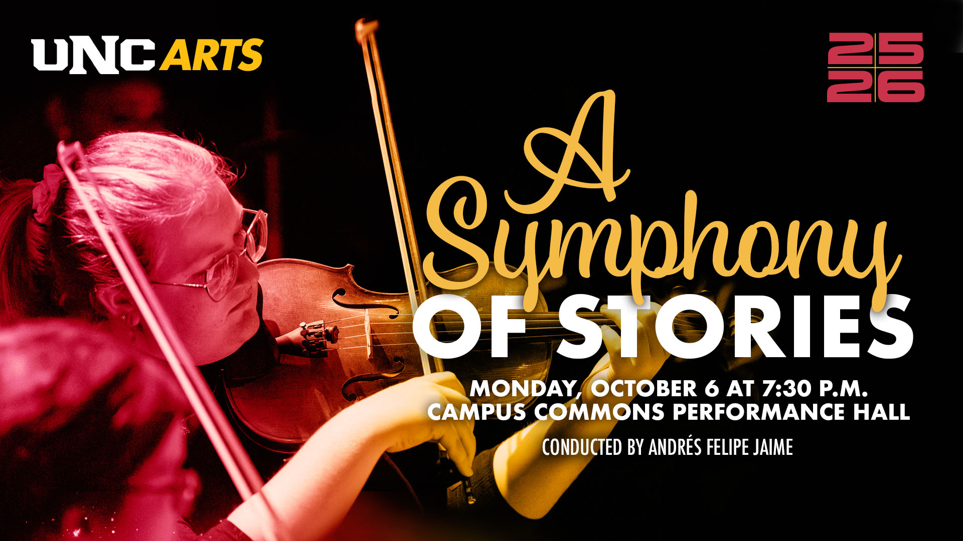 A Symphony of Stories concert graphic.