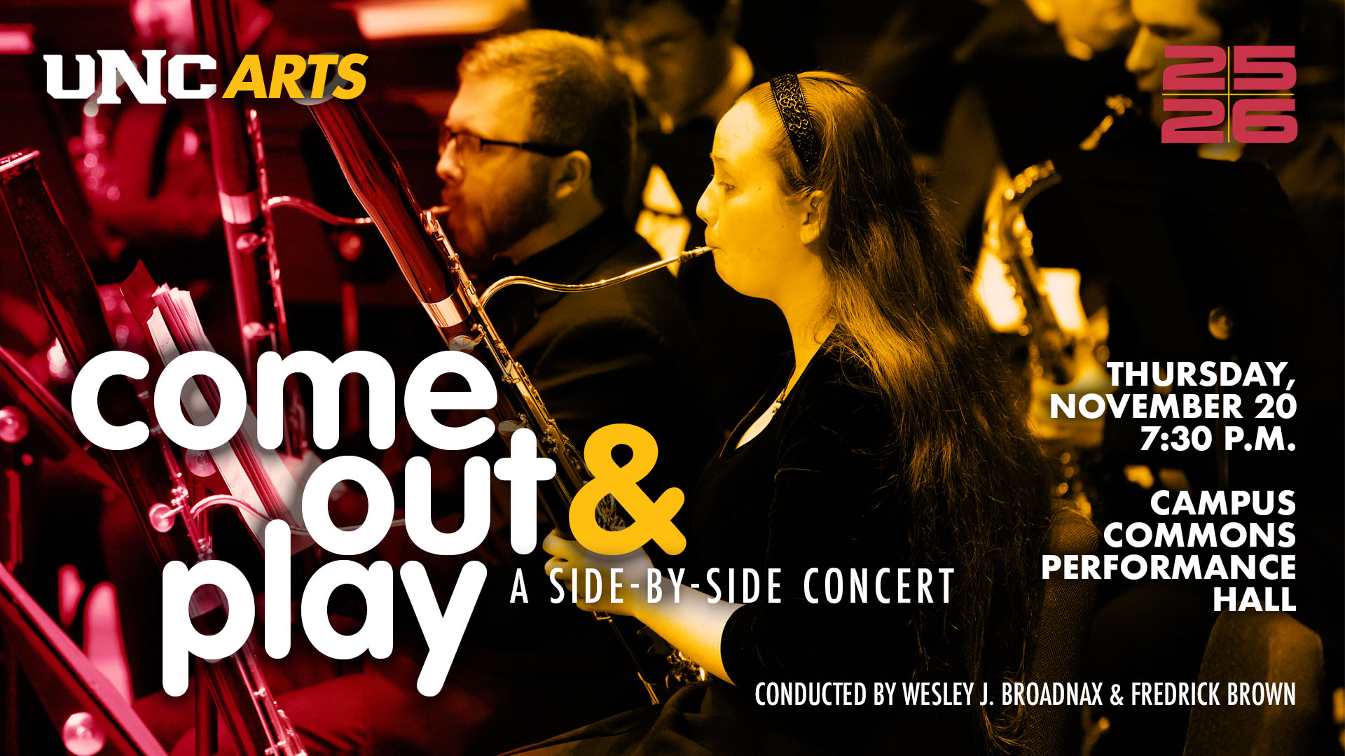 Come Out and Play concert graphic.