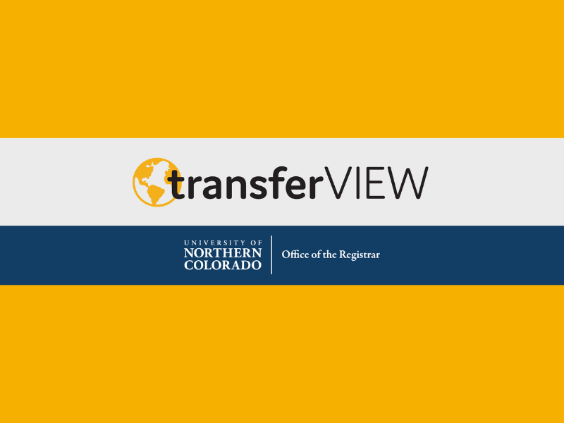 The transferview logo on a UNC gold background