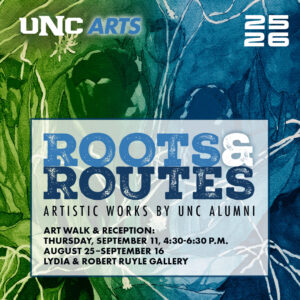 Roots and Routes exhibition graphic.