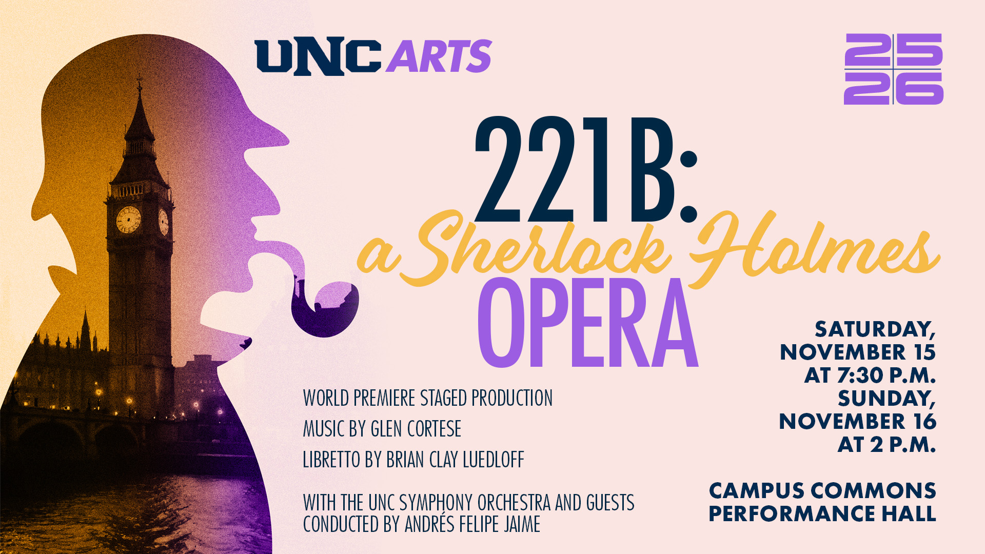 Sherlock Holmes opera graphic.