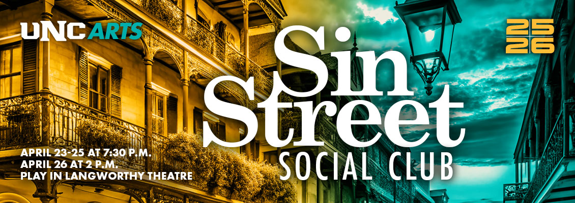 Sin Street Social Club production graphic.