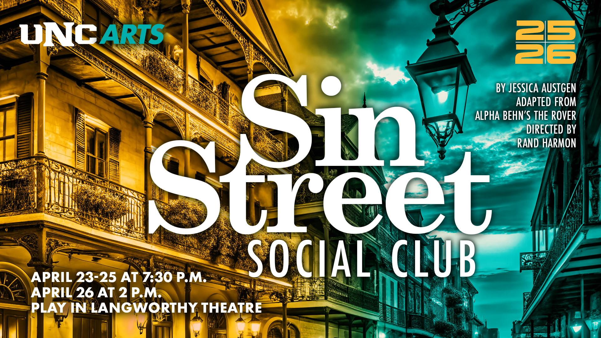 Sin Street Social Club production graphic.