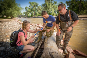 Geography Students outside