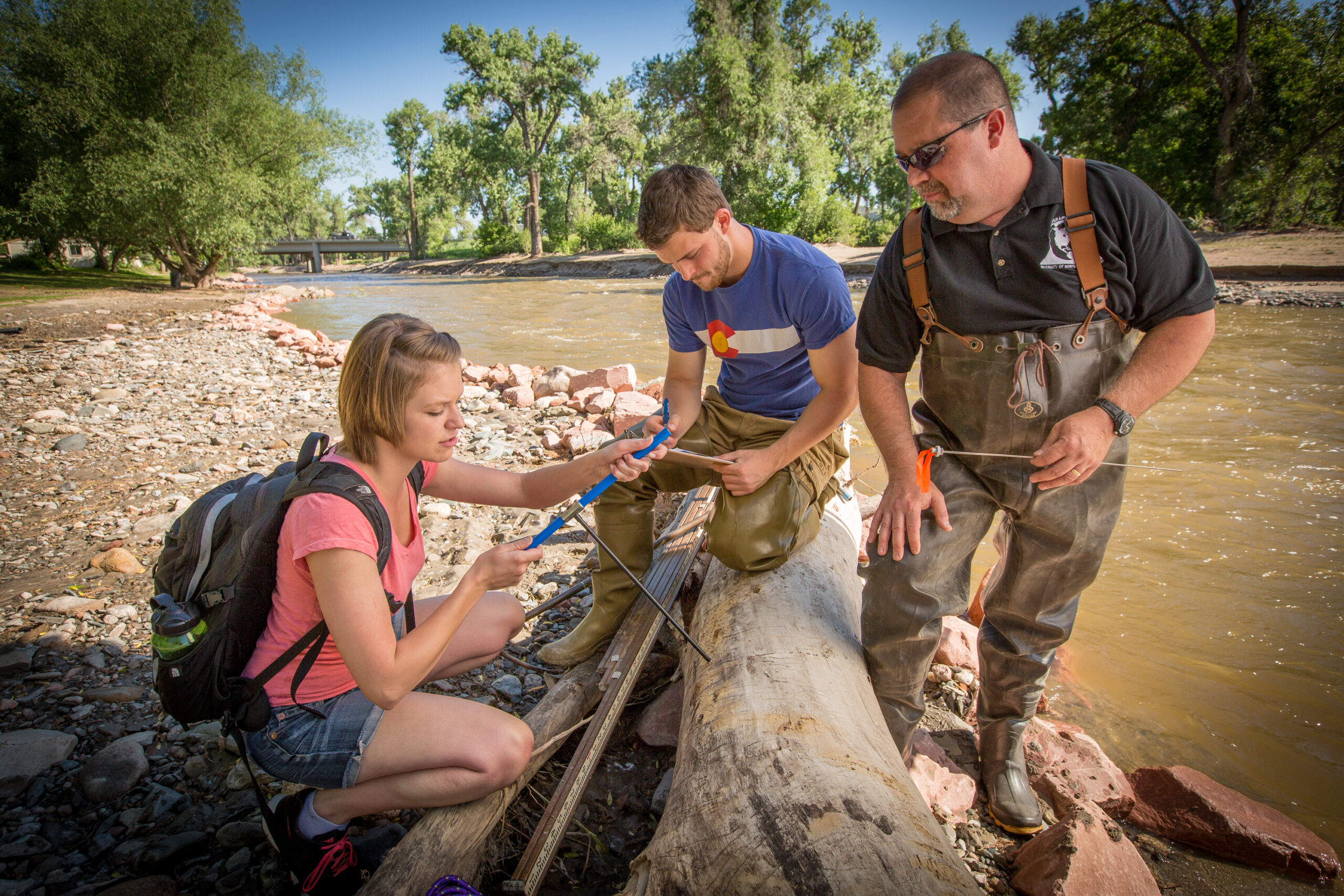 Geography Students outside