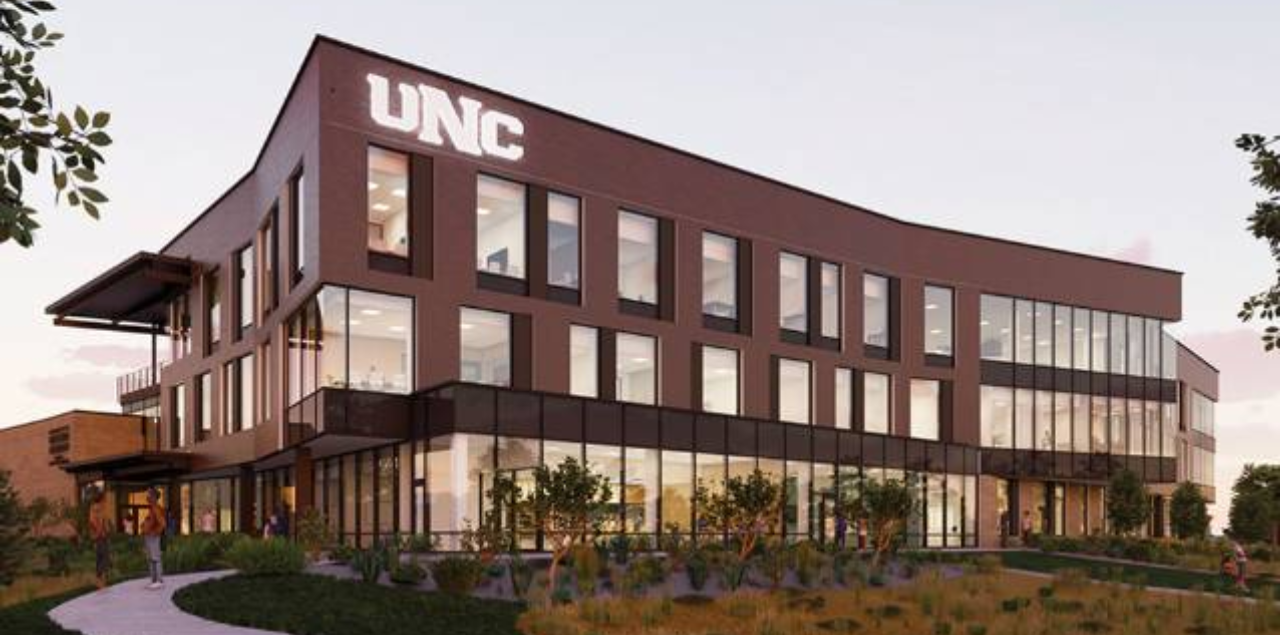 A digital drawing of what the finished Osteopathic Medicine building will look like.