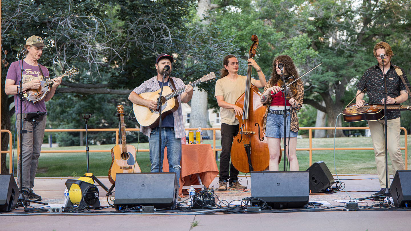 Blue Grass band High Lonesome on stage at Garden Theatre for Concerts Under the Stars.