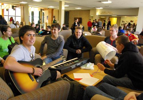 World Language Day musical collaboration in door