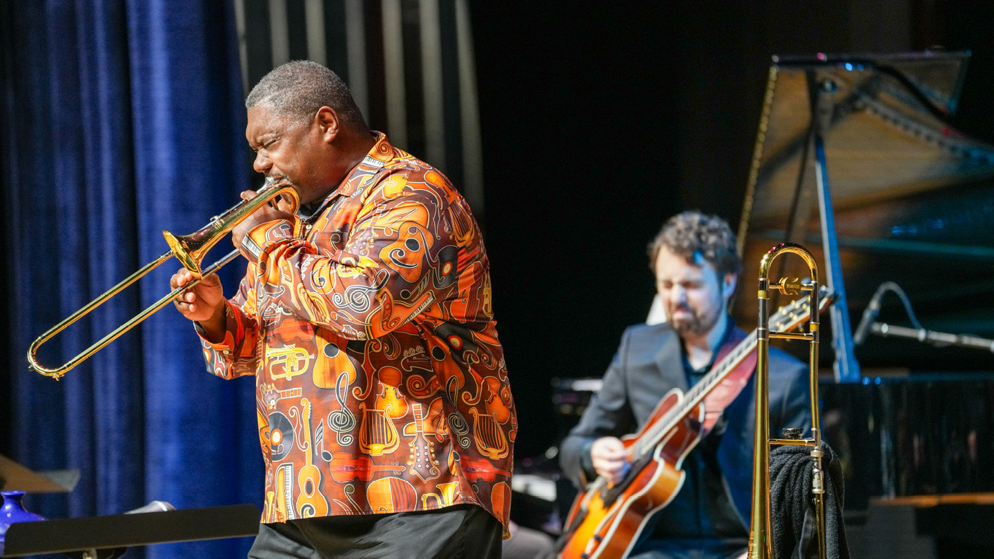 Guest artists Wycliffe Gordon at the UNC•Greeley Jazz Festival.