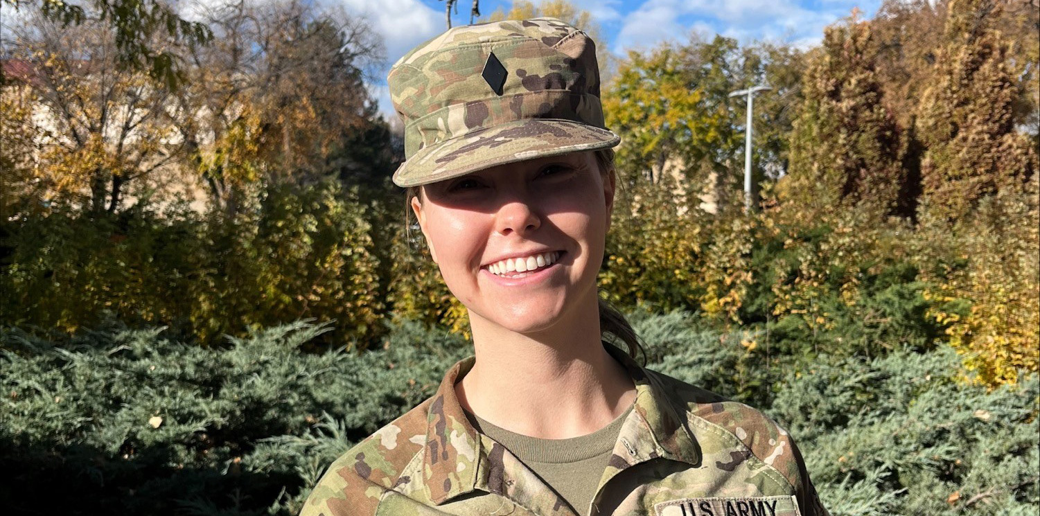 Katie Wright Army Cadet smiling in forest