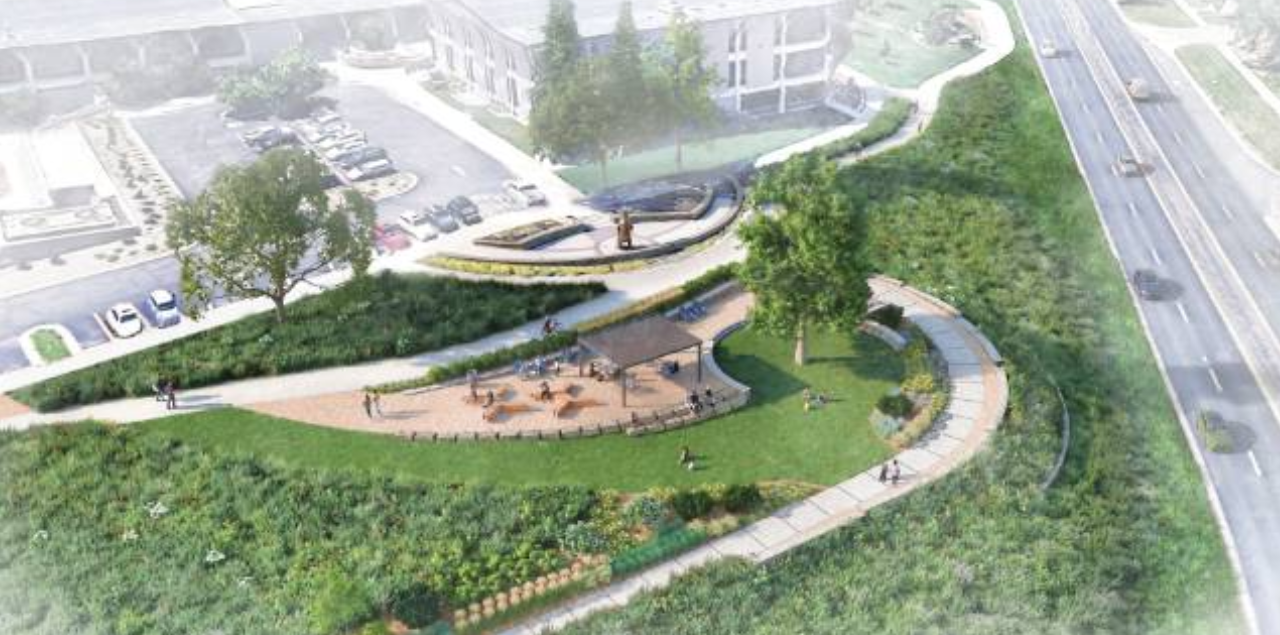 An aerial drawing of UNC's campus.