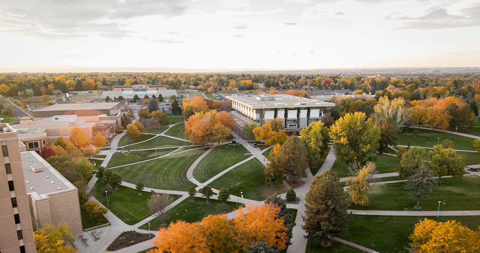 UNC's campus in the fall time.
