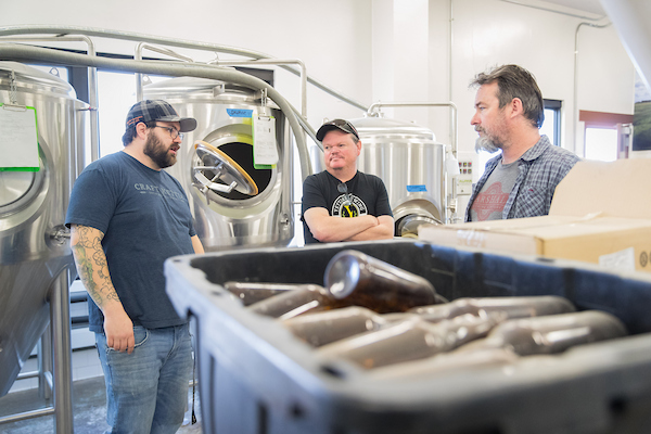 Professor Sean Johnson, explaining and touring the brewing labs
