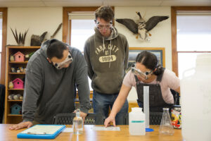 Three Students in a Lab 