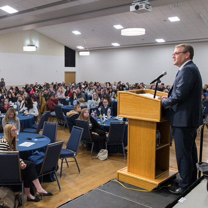 President Andy Feinstein speaking at the Future Teachers conference