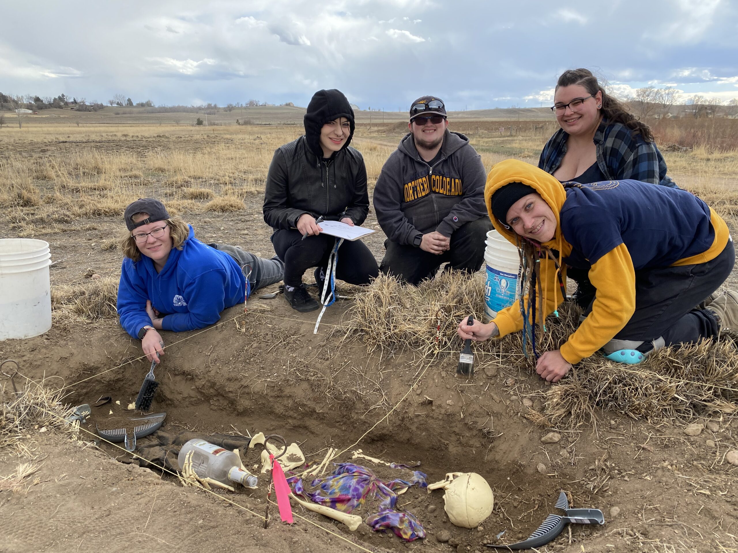 Students participating in a Human Skeletal Biology Lab.