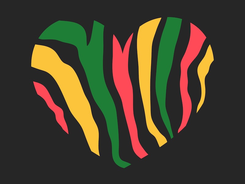 Black History Month heart graphic