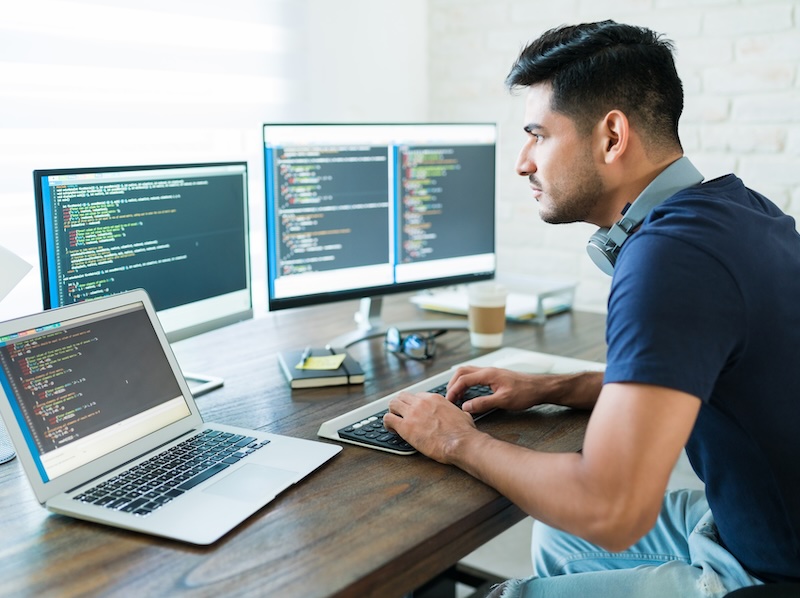 Computer science student doing research