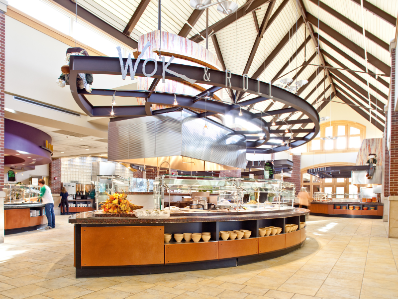 A buffet in Holmes Dining hall