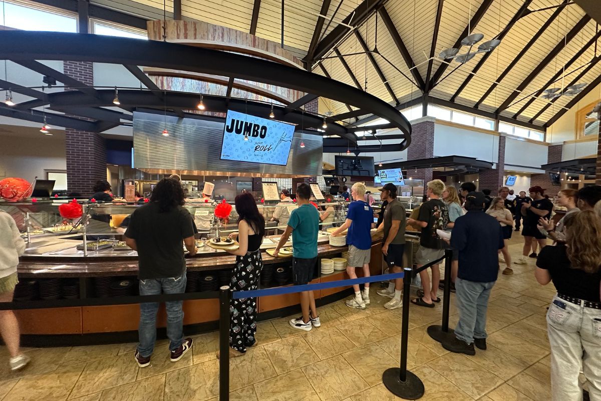 A station at Holmes Dining hall during service.