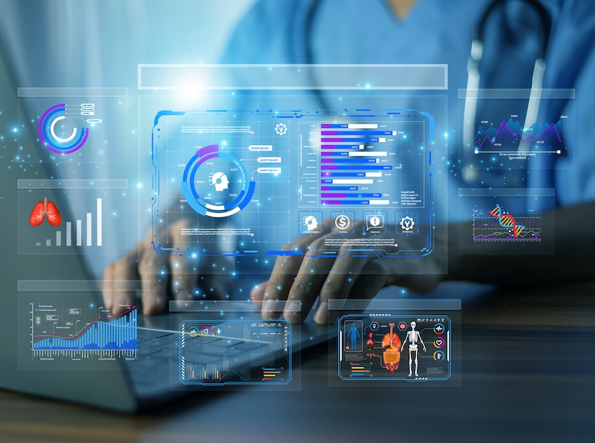 AI-powered health data dashboard helps monitor patient analytics, medical statistics and clinical decision support in real time.