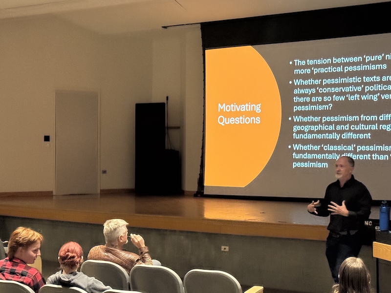 Richard Bownas presenting on Positive side of Pessimism.