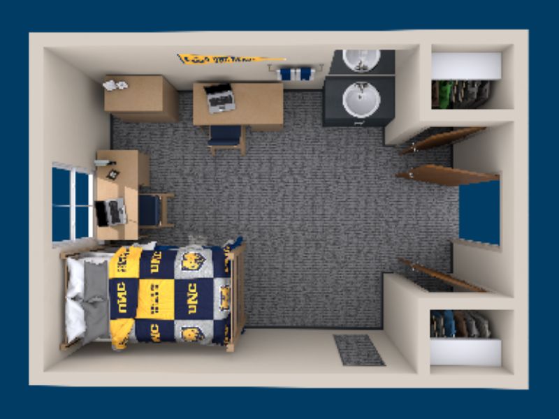 3D rendering of a Belford Hall floorplan