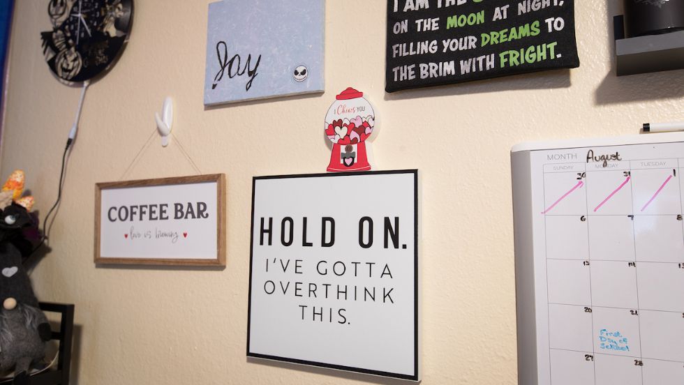 Positive signs are displayed on the walls in Berkenkotter