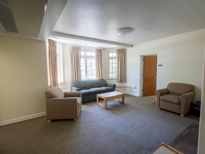 A brightly lit living space.