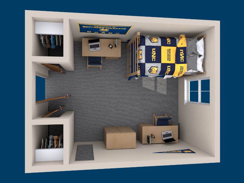A 3D rendering of a Gordon Hall Floorplan