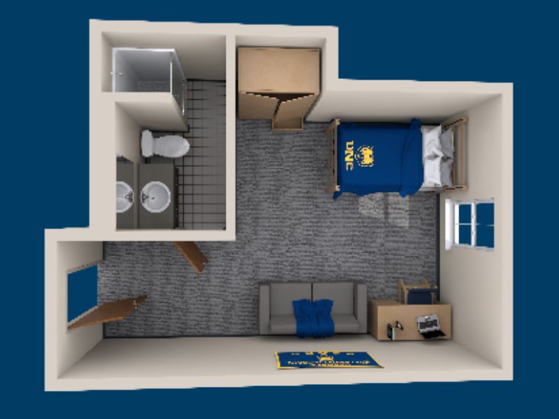 A 3D rendering for a Hansen-Willis floorplan