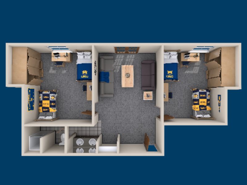 A 3D rendering of a Hansen-Willis floorplan
