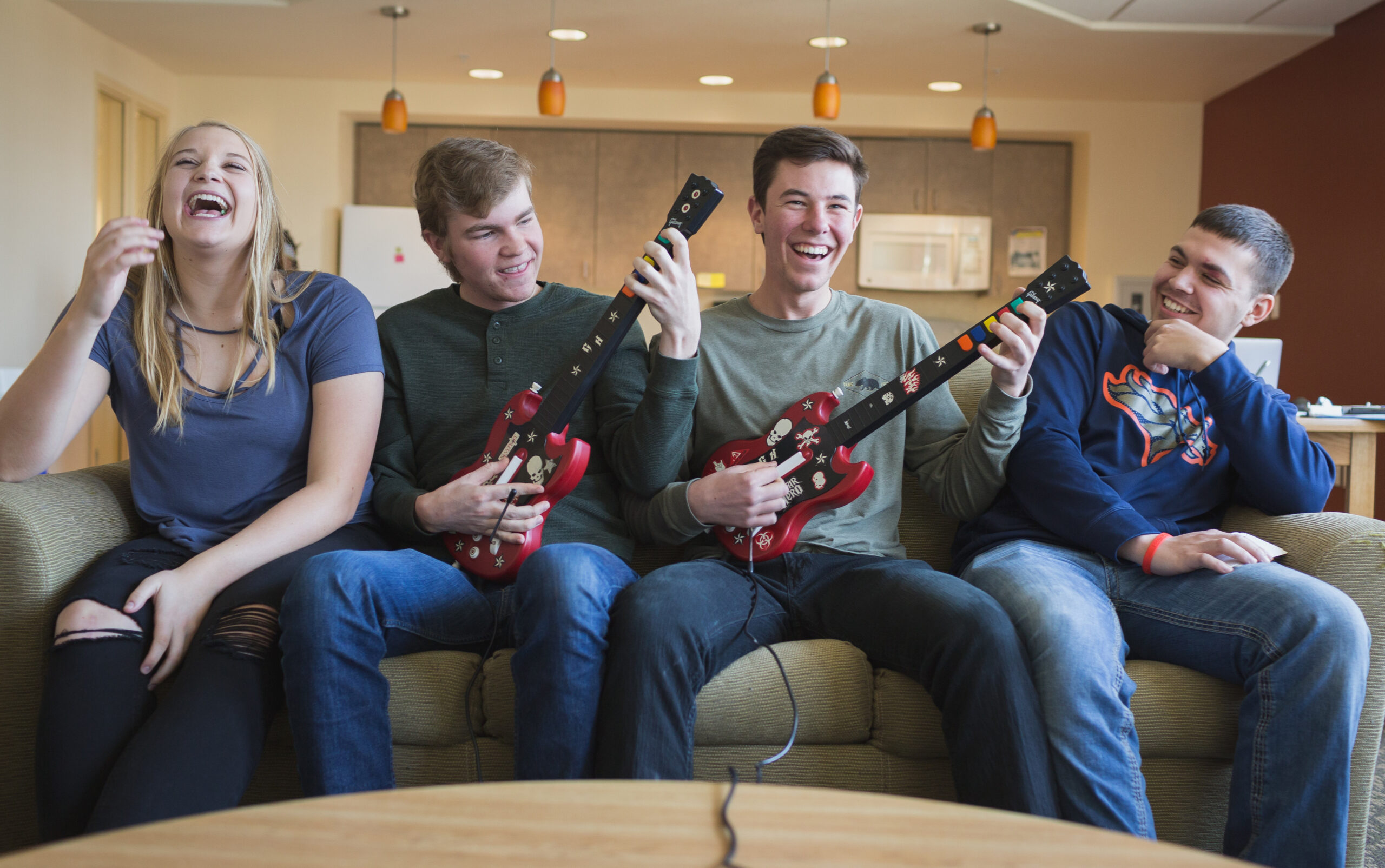Group of students playing video games.