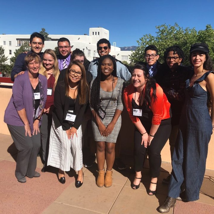 McNair students standing outside the University of New Mexico campus for their McNair conference