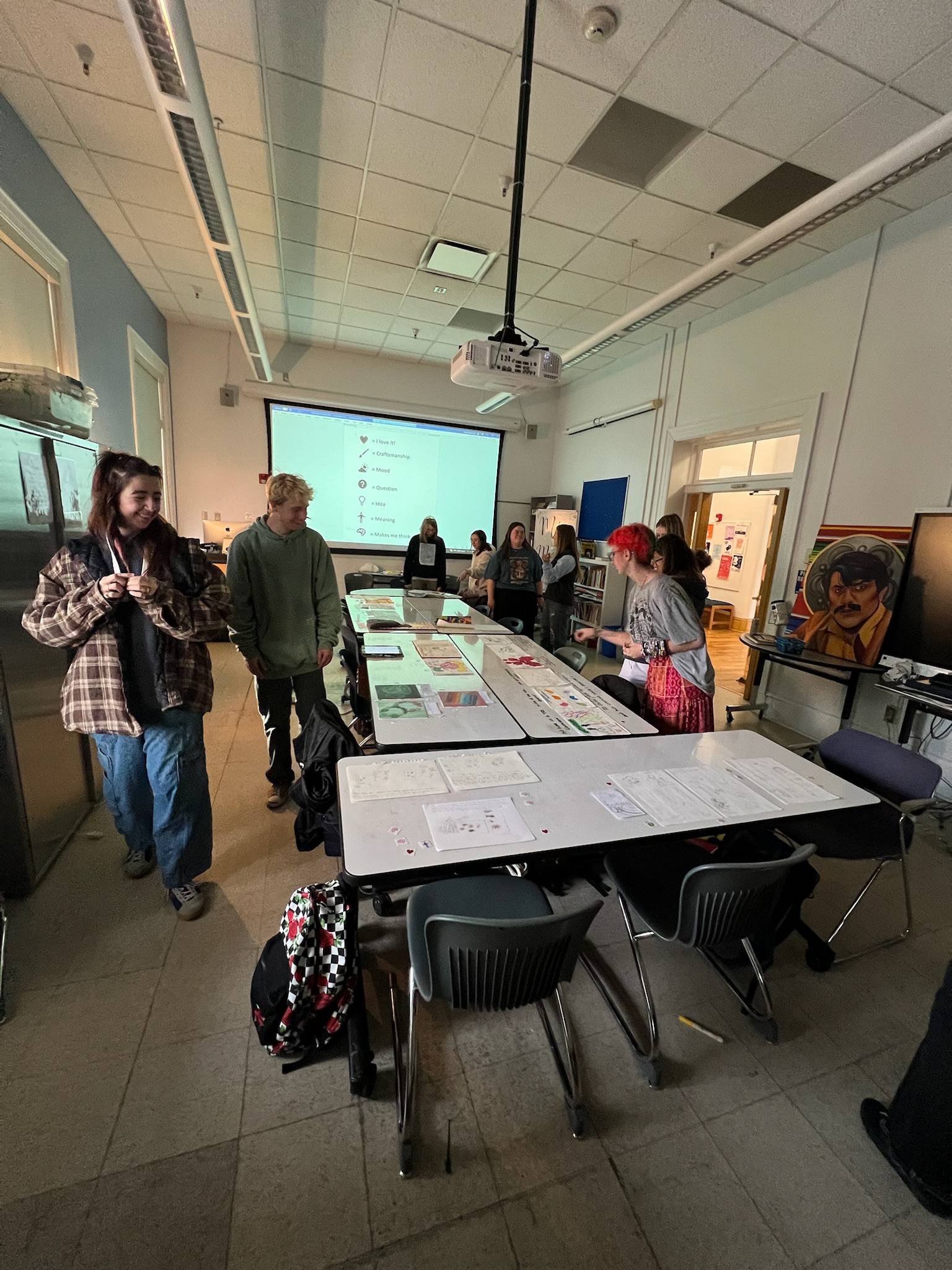 Art education students in class.