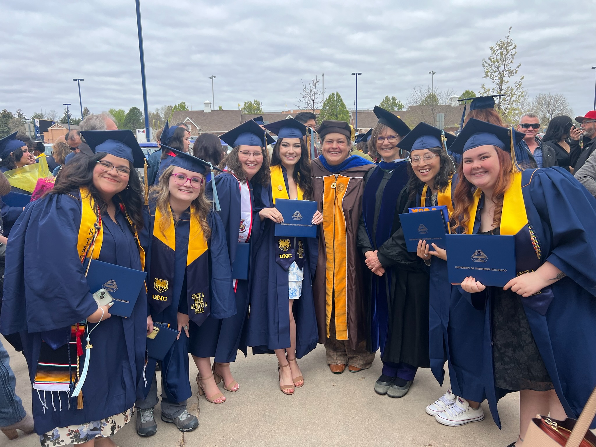 Art Education students with faculty at graduation.