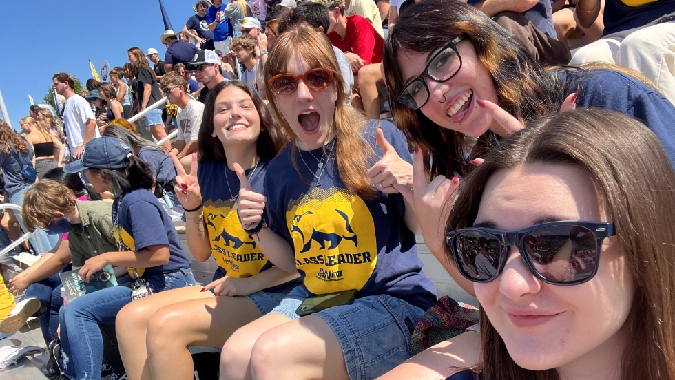University 101 Class Leaders attending a UNC Football game