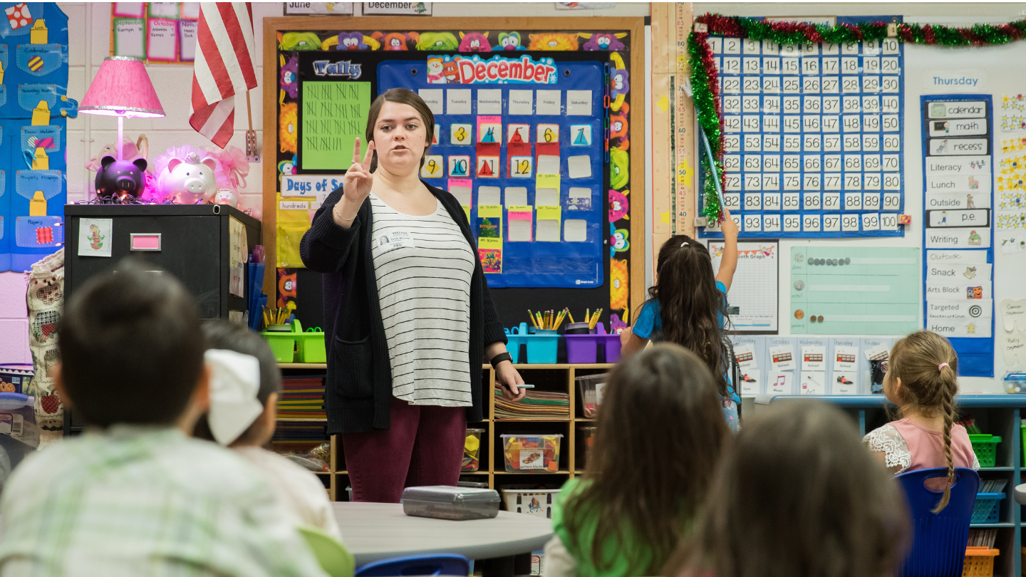 Early Childhood Teacher teaching in a classroom