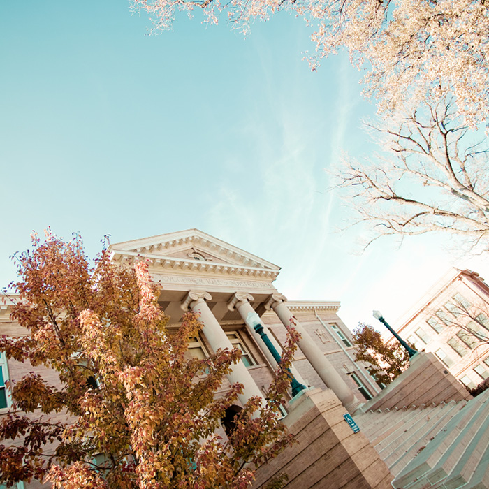 Front of Guggenheim Hall at the University of Northern Colorado.